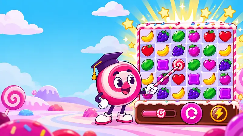 Come giocare a Sweet Bonanza: pannello di gioco con puntata, tasto del giro e tabella pagamenti