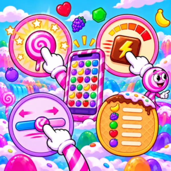 Controlli touch di Sweet Bonanza su smartphone: tasto del giro, regolazione della puntata e turbo